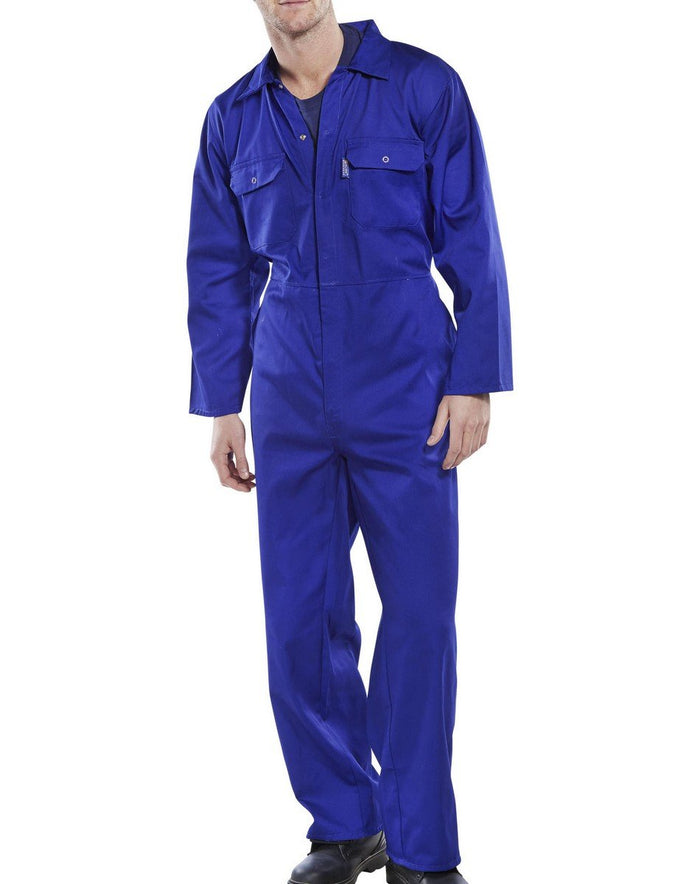 Click Workwear Polycotton Boilersuit Overalls Coverall Royal Blue 40"