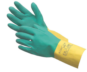 Ansell 87-900 Bi-Colour Latex/Neoprene Chemical Resistant Safety Glove Gauntlets - RS Solutions