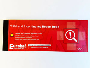 GDPR Compliant Incontinence Toilet Accident Reporting Book -First Aid A4 50 Page