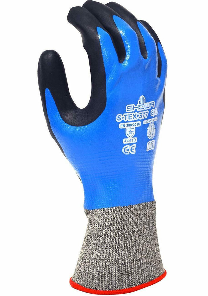 SHOWA S-Tex 377 Cut-Resistant Nitrile Dipped Hagane Coil Work Glove - 8/LARGE