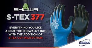 SHOWA S-Tex 377 Cut-Resistant Nitrile Dipped Hagane Coil Work Glove - 8/LARGE
