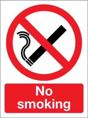No smoking sign - rigid plastic