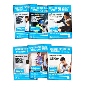 HSE Health and Safety Workplace Stress Posters - Photographic Version -Pack of 6